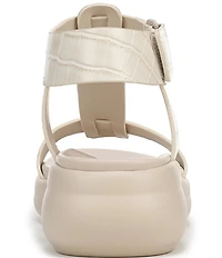 Naturalizer Cersei Croco Embossed Platform Wedge Sandals