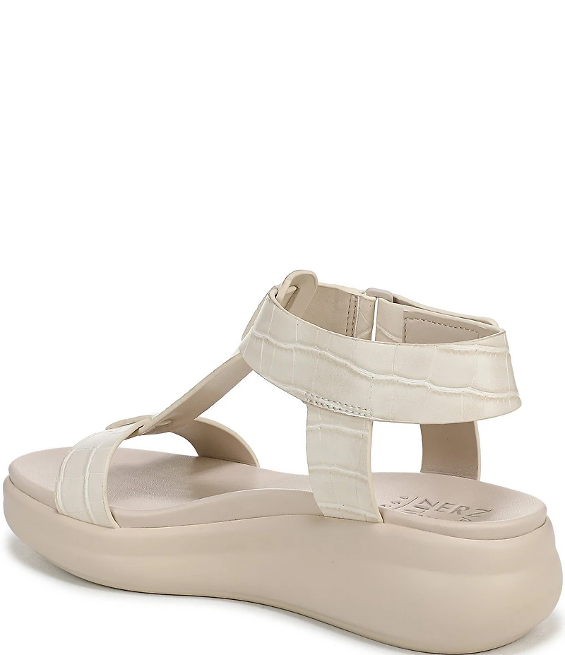 Naturalizer Cersei Croco Embossed Platform Wedge Sandals