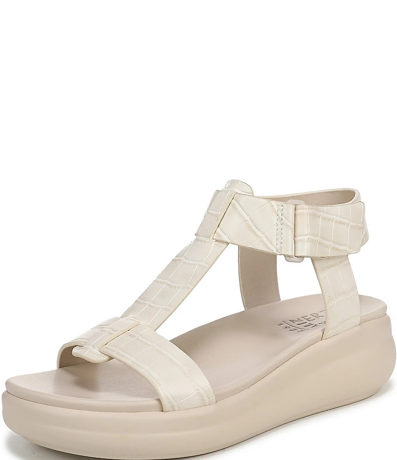 Naturalizer Cersei Croco Embossed Platform Wedge Sandals