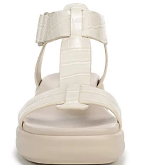 Naturalizer Cersei Croco Embossed Platform Wedge Sandals