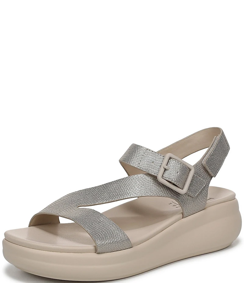 Naturalizer Chance Metallic Platform Wedge Slingback Sandals