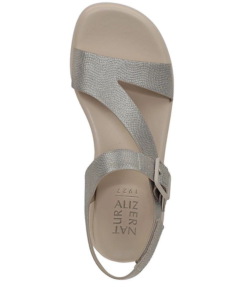 Naturalizer Chance Metallic Platform Wedge Slingback Sandals