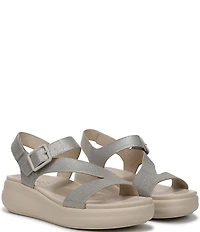 Naturalizer Chance Metallic Platform Wedge Slingback Sandals