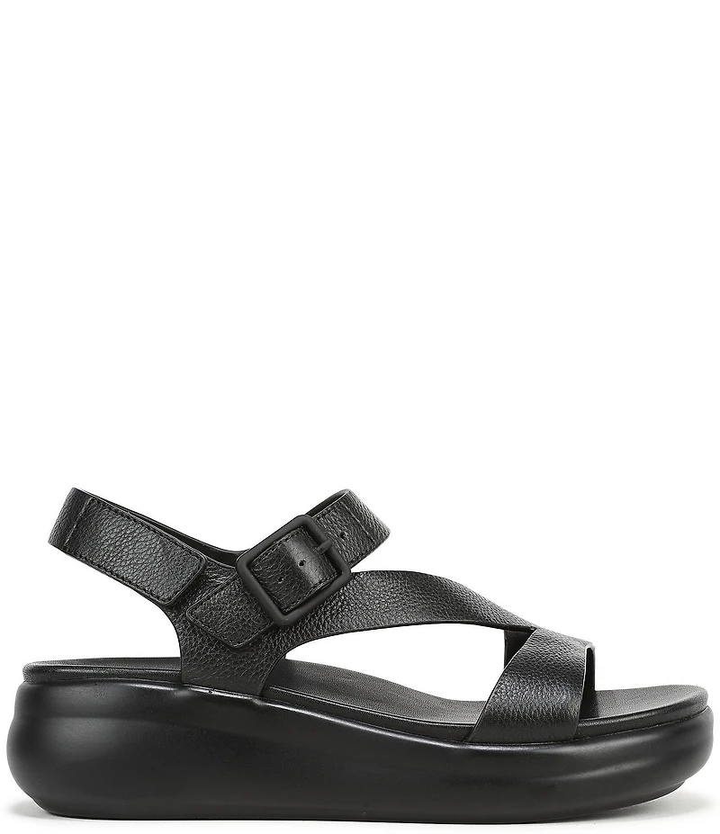 Naturalizer Chance Tumbled Leather Platform Wedge Slingback Sandals