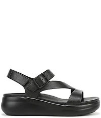 Naturalizer Chance Tumbled Leather Platform Wedge Slingback Sandals