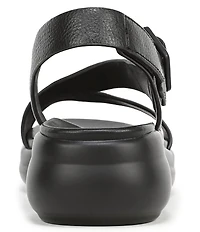 Naturalizer Chance Tumbled Leather Platform Wedge Slingback Sandals