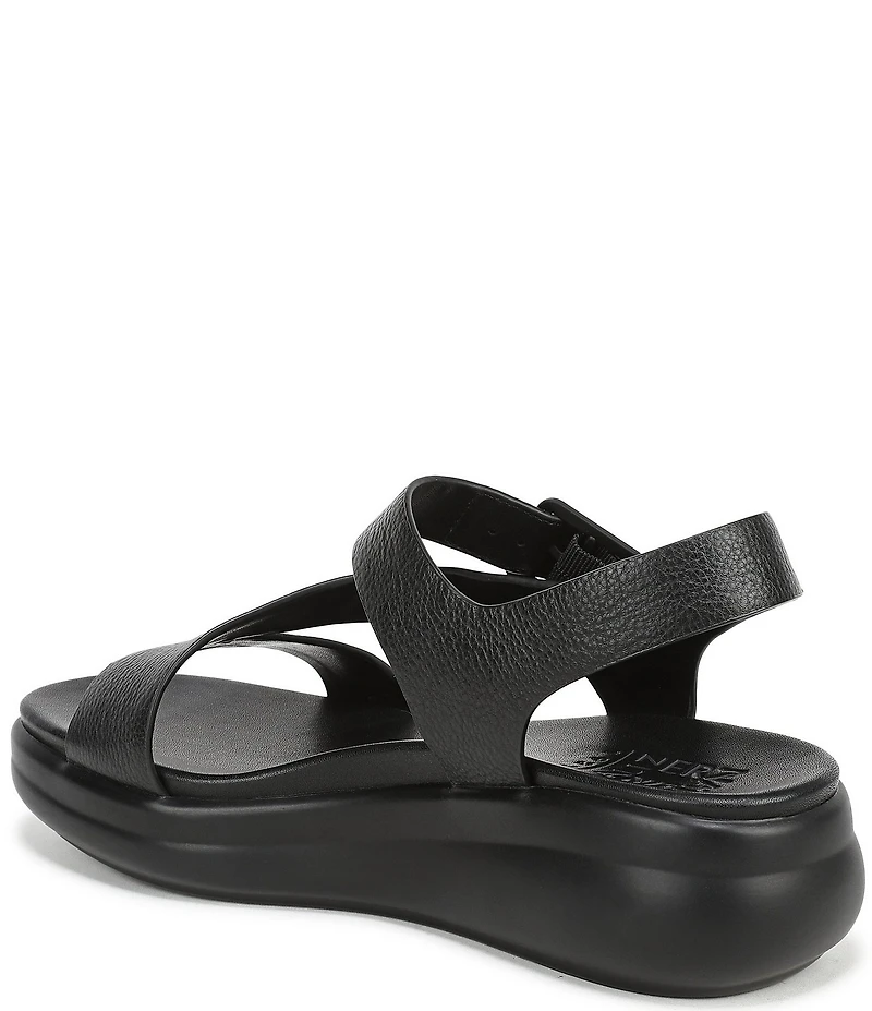 Naturalizer Chance Tumbled Leather Platform Wedge Slingback Sandals