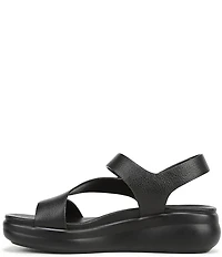 Naturalizer Chance Tumbled Leather Platform Wedge Slingback Sandals