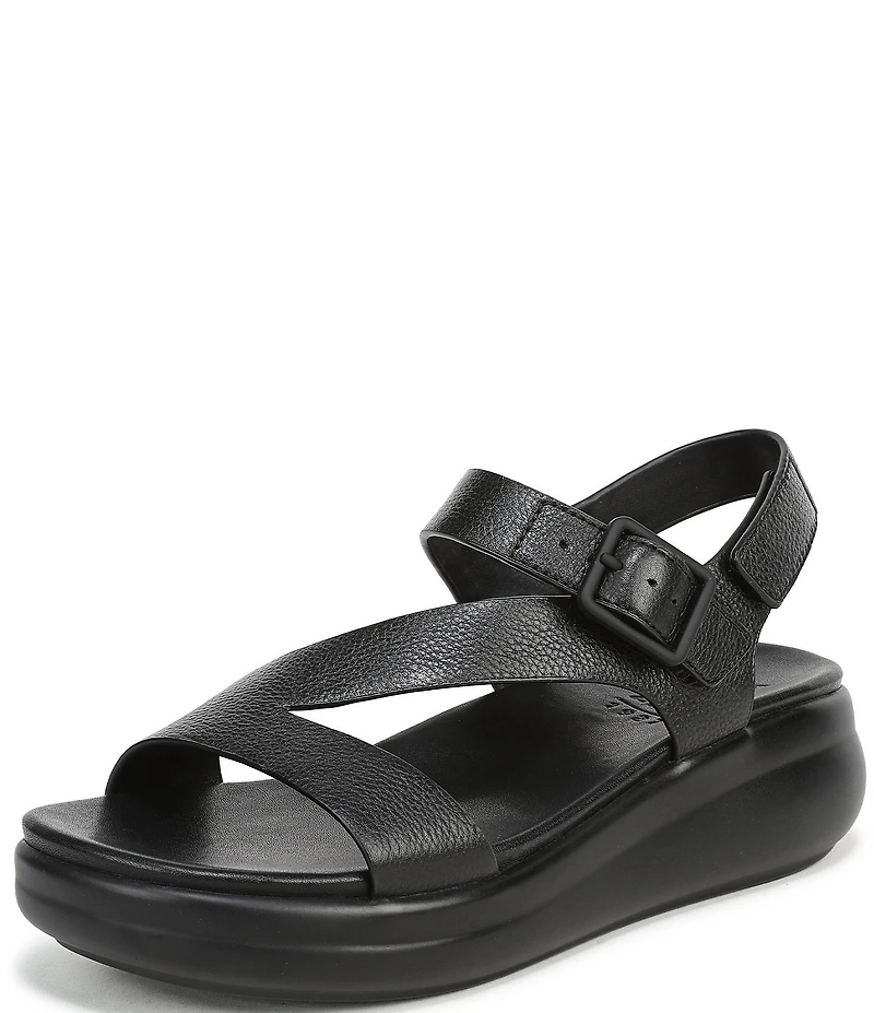 Naturalizer Chance Tumbled Leather Platform Wedge Slingback Sandals