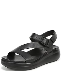 Naturalizer Chance Tumbled Leather Platform Wedge Slingback Sandals