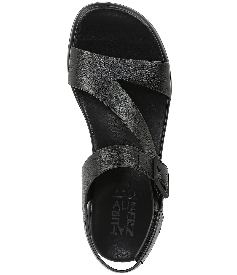 Naturalizer Chance Tumbled Leather Platform Wedge Slingback Sandals