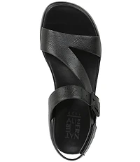 Naturalizer Chance Tumbled Leather Platform Wedge Slingback Sandals