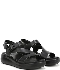 Naturalizer Chance Tumbled Leather Platform Wedge Slingback Sandals