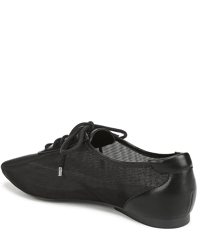 Naturalizer Chazz Mesh and Leather Lace Up Square Toe Casual Sneaker Flats