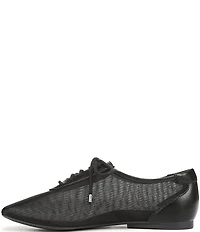 Naturalizer Chazz Mesh and Leather Lace Up Square Toe Casual Sneaker Flats
