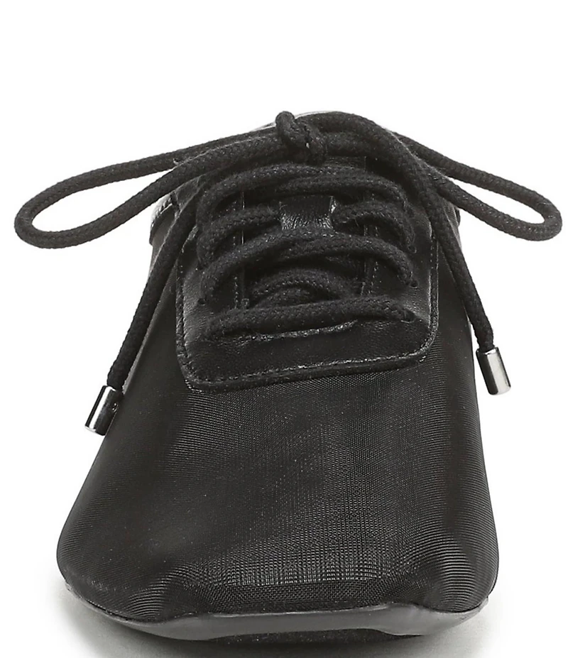 Naturalizer Chazz Mesh and Leather Lace Up Square Toe Casual Sneaker Flats