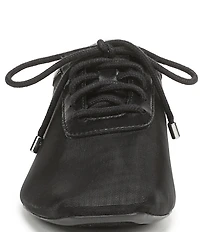 Naturalizer Chazz Mesh and Leather Lace Up Square Toe Casual Sneaker Flats
