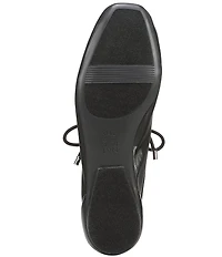 Naturalizer Chazz Mesh and Leather Lace Up Square Toe Casual Sneaker Flats