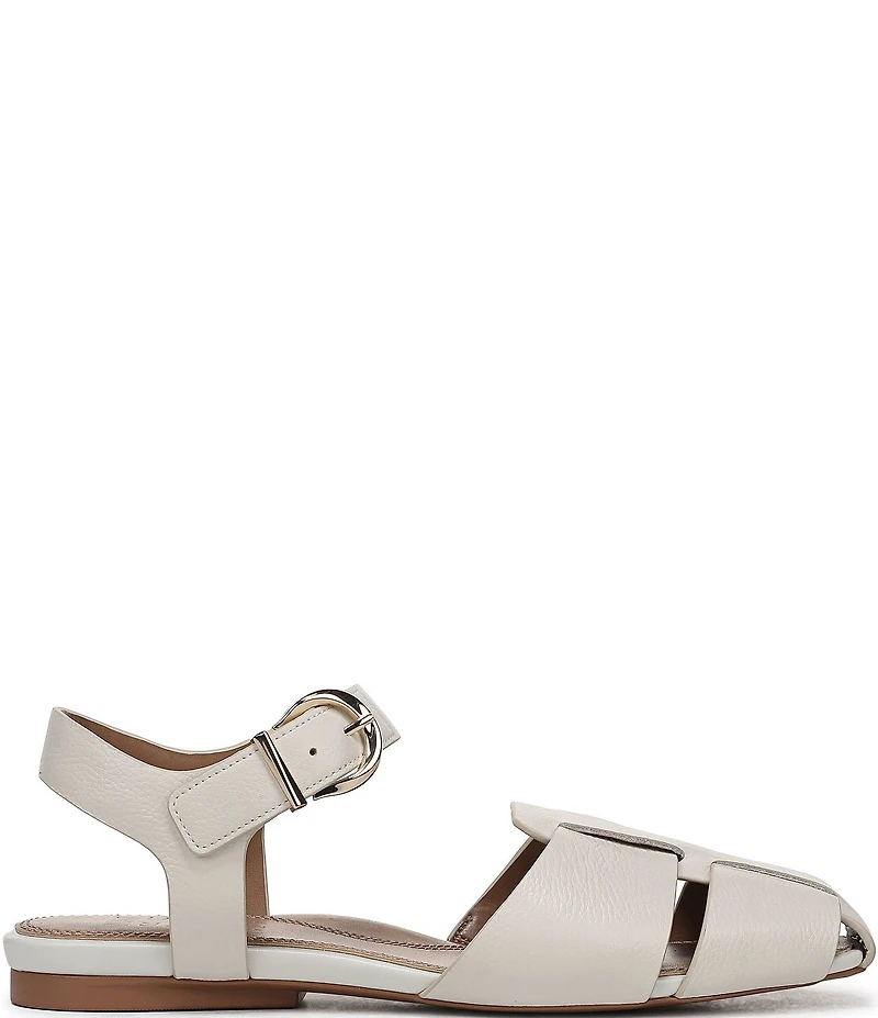 Naturalizer Cleo Leather Buckle Hardware Ankle Wrap Sandals