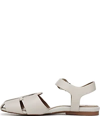 Naturalizer Cleo Leather Buckle Hardware Ankle Wrap Sandals