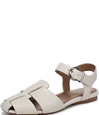 Naturalizer Cleo Leather Buckle Hardware Ankle Wrap Sandals