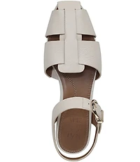 Naturalizer Cleo Leather Buckle Hardware Ankle Wrap Sandals