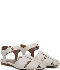 Naturalizer Cleo Leather Buckle Hardware Ankle Wrap Sandals
