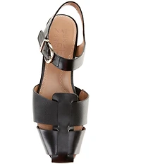 Naturalizer Cleo Leather Buckle Hardware Ankle Wrap Sandals
