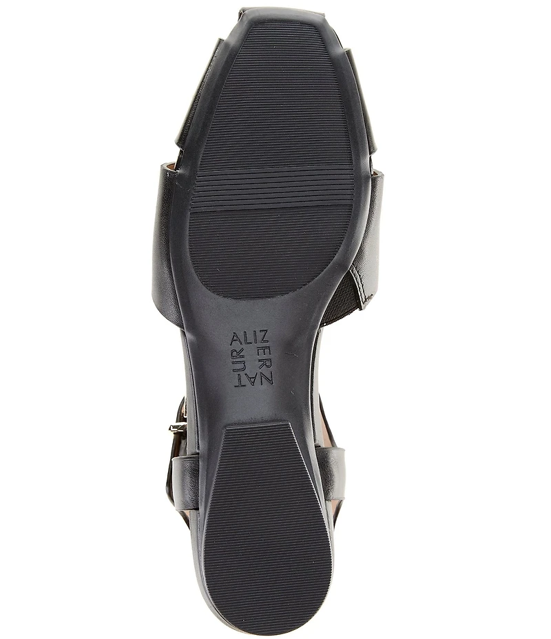 Naturalizer Cleo Leather Buckle Hardware Ankle Wrap Sandals