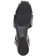 Naturalizer Cleo Leather Buckle Hardware Ankle Wrap Sandals