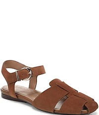 Naturalizer Cleo Suede Buckle Hardware Ankle Wrap Sandals