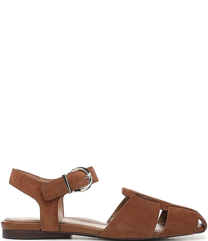 Naturalizer Cleo Suede Buckle Hardware Ankle Wrap Sandals