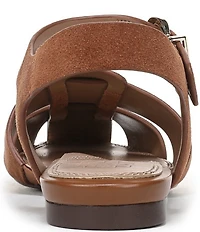 Naturalizer Cleo Suede Buckle Hardware Ankle Wrap Sandals