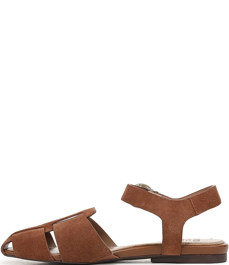 Naturalizer Cleo Suede Buckle Hardware Ankle Wrap Sandals