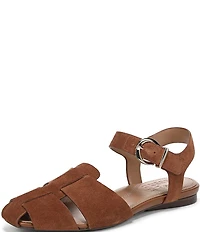 Naturalizer Cleo Suede Buckle Hardware Ankle Wrap Sandals