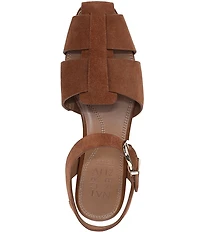 Naturalizer Cleo Suede Buckle Hardware Ankle Wrap Sandals