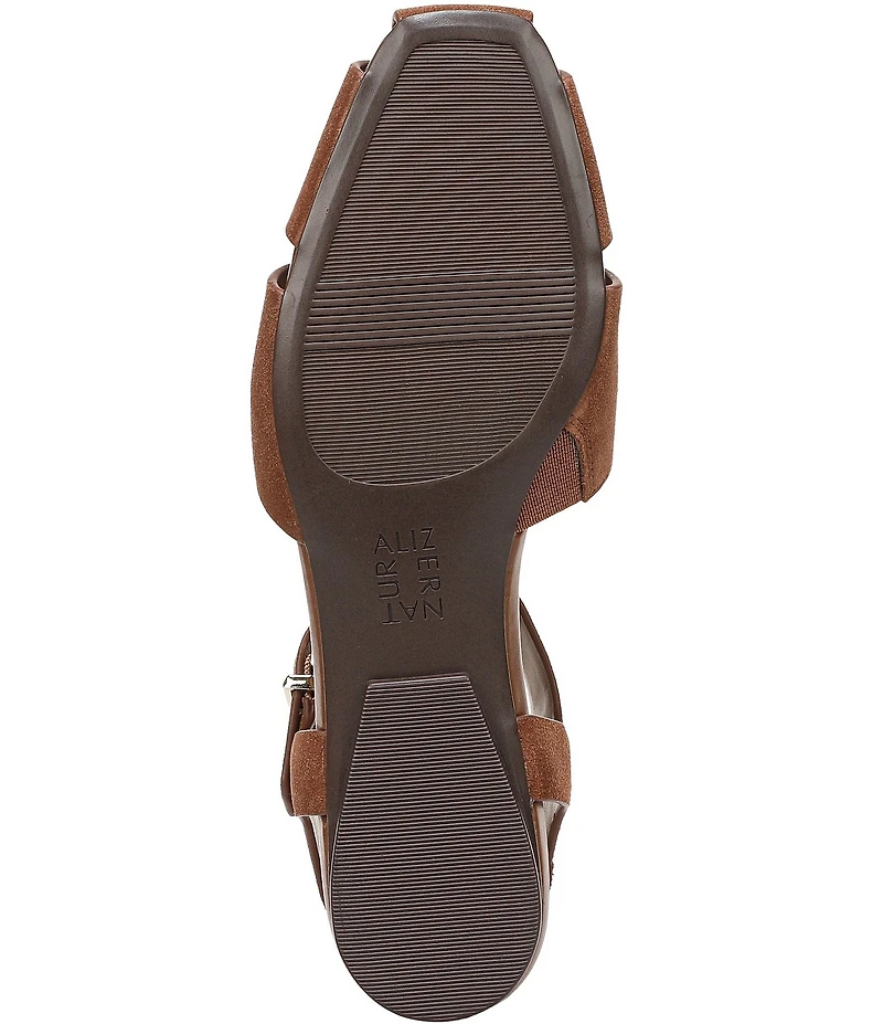 Naturalizer Cleo Suede Buckle Hardware Ankle Wrap Sandals