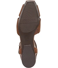 Naturalizer Cleo Suede Buckle Hardware Ankle Wrap Sandals