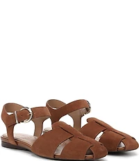 Naturalizer Cleo Suede Buckle Hardware Ankle Wrap Sandals