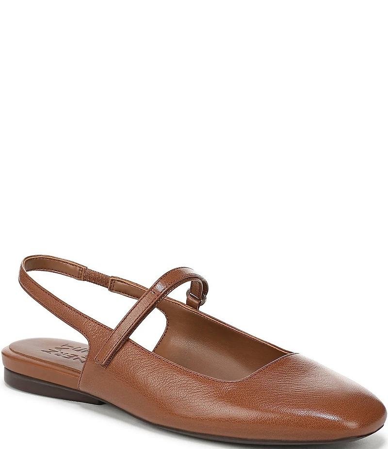 Naturalizer Connie Leather Slingback Mary Jane Square Toe Ballet Flats