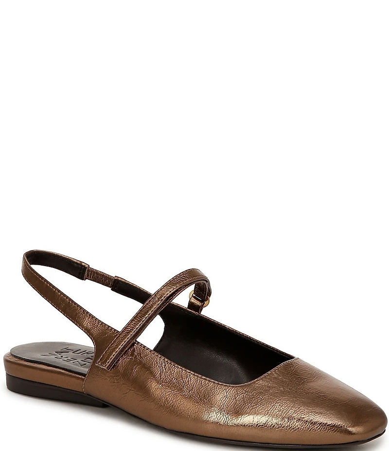 Naturalizer Connie Leather Slingback Mary Jane Square Toe Ballet Flats