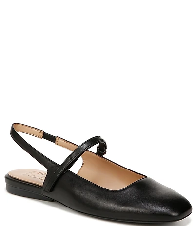 Naturalizer Connie Leather Slingback Mary Jane Square Toe Ballet Flats