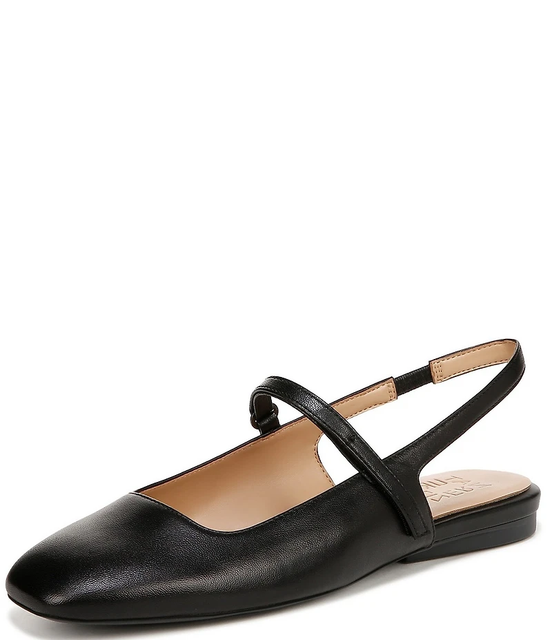 Naturalizer Connie Leather Slingback Mary Jane Square Toe Ballet Flats