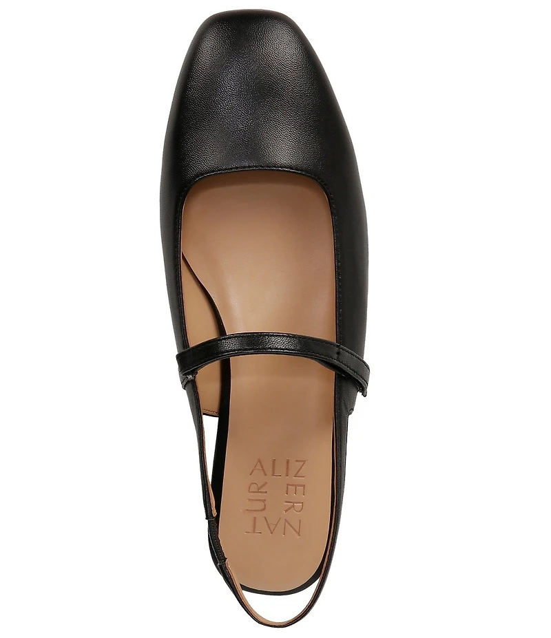 Naturalizer Connie Leather Slingback Mary Jane Square Toe Ballet Flats