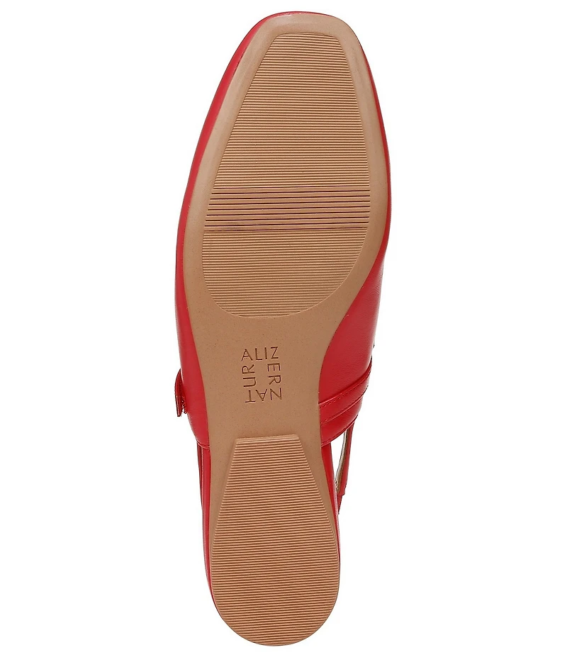Naturalizer Connie Leather Slingback Mary Jane Square Toe Ballet Flats