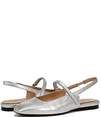 Naturalizer Connie Leather Slingback Mary Jane Square Toe Ballet Flats