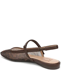 Naturalizer Connie Leopard Mesh Slingback Mary Jane Square Toe Ballet Flat Mules