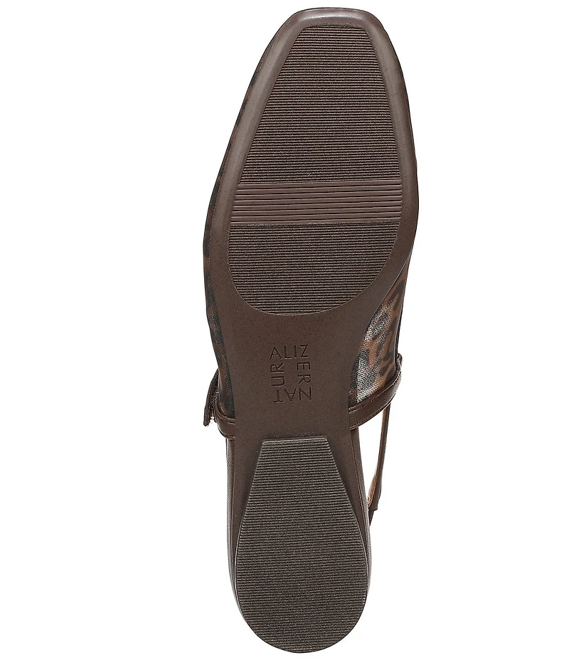 Naturalizer Connie Leopard Mesh Slingback Mary Jane Square Toe Ballet Flat Mules