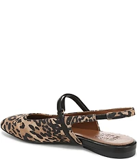 Naturalizer Connie Leopard Suede Slingback Mary Jane Square Toe Ballet Flats