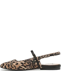 Naturalizer Connie Leopard Suede Slingback Mary Jane Square Toe Ballet Flats